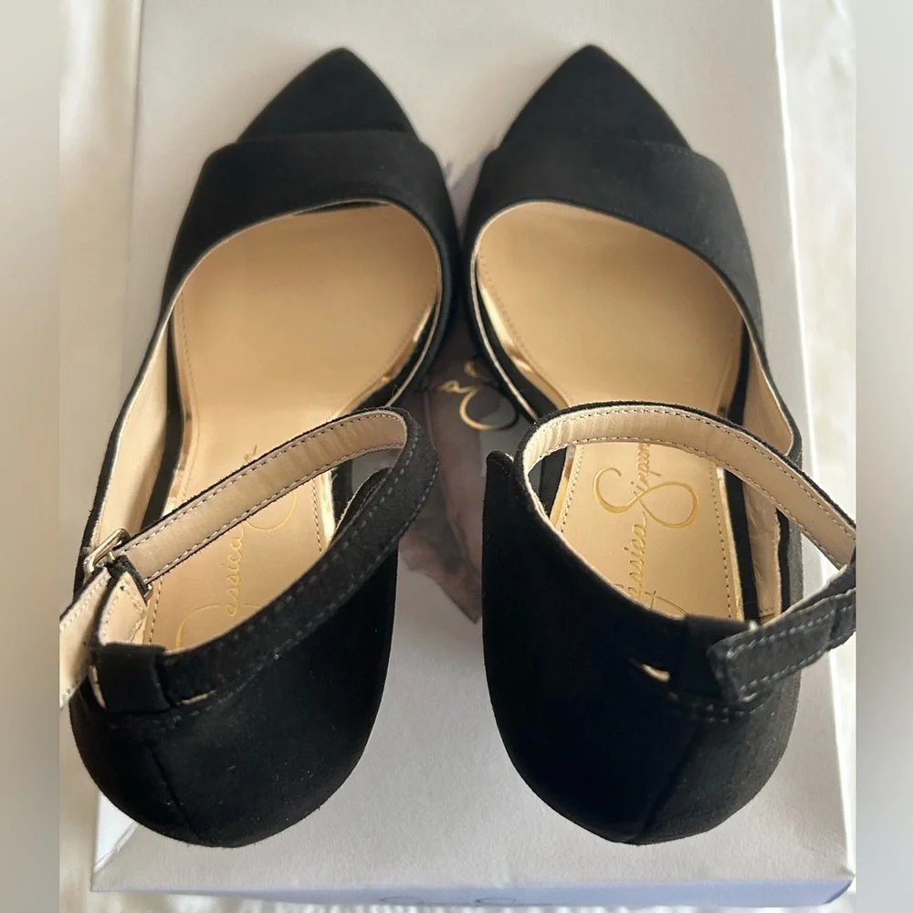 Jessica Simpson peep toe wedge sandal size 8 1/2 M - Picture 5 of 9
